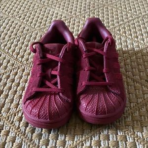 Suede Maroon Adidas Superstars US 10/ EU 27 NWOT